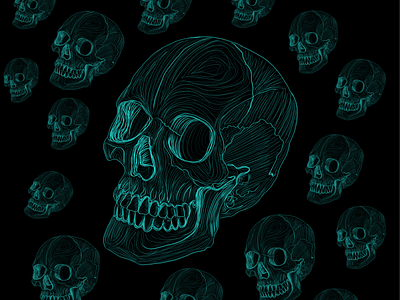 Skill on Skull digital illustration illustration vector womanillustration