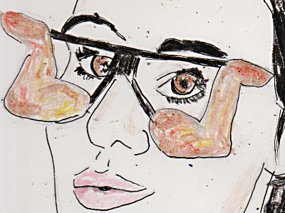 Chicken Glasses 15 minutes chicken crayon drawing prompt eyes fried glasses sketch woman