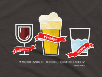 Benjamin Franklin Wine, Beer, Water Shirt beer benjamin franklin shirt water wine