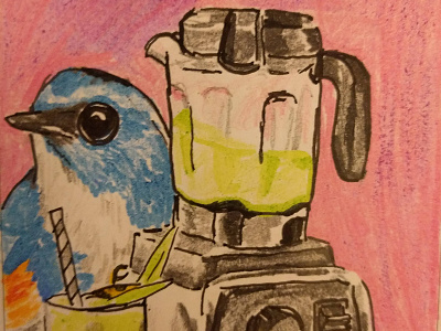 Bird Blender 2016 alabama bird blender cocktail daily drawing drawing prompt illustration sketch