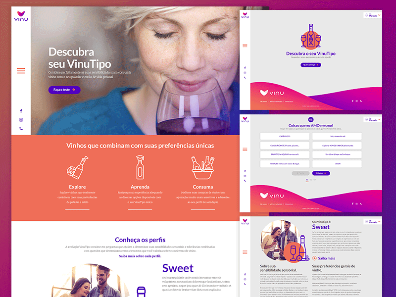 Vinu WIP art direction icon test ui web web design wine wine club