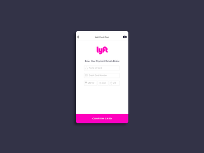 Daily UI Challenge #002 - Credit Card Form app daily ui challenge design iphone lyft mobile pink ui ux