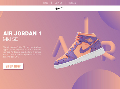 Air Jordan - Website Cover Concept adobe illustrator design graphic design ui vector