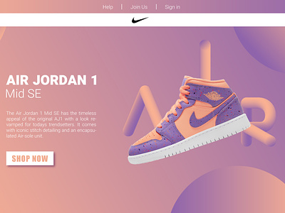Air Jordan - Website Cover Concept