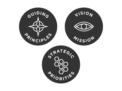 Badges: Principles antoinne badges clay icons principles symbols ©