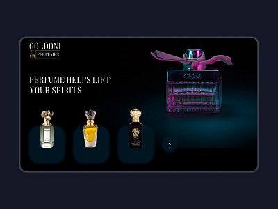 GOLDONI PERFUMES black page design luxury page perfume perfume site perfume ui template ui website