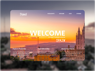 Spain design spain template tourism tourism site tourist tourist site ui website