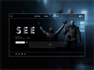 See (Apple Tv Show) apple apple tv apple tv show design illustration netflix new new landing page see series show page show template template trending trending pages tv shows ui web series website