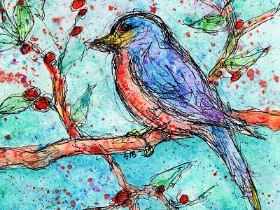 Animal Watercolor Series: Bird animal animal watercolor painting watercolor