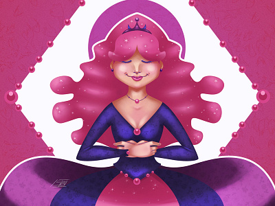 Pink Princess Illustration