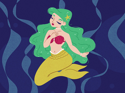 Mermaid drawing illustration mermaid