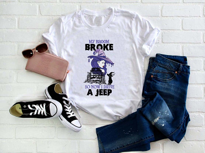 My Broom Broke Now I Drive A Jeep Halloween SVG Png broom craft design halloween hozomarket jeep witch