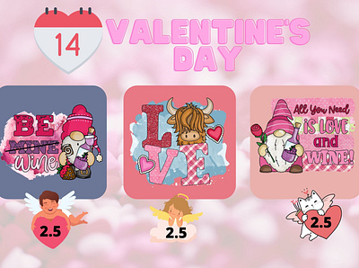 ❤️❤️Happy Valentine's Day With Gnomes and Cow❤️💜 cow craft design gnome hozomarket love valentine valentines day 2022
