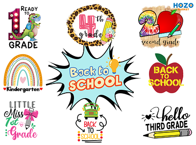 New designs updated: Back To School PNG 1st grade 2nd grade 3rd grade back to school hozomarket kindergarten preschool