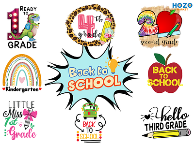 New designs updated: Back To School PNG 1st grade 2nd grade 3rd grade back to school hozomarket kindergarten preschool