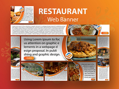 Restaurant Web Banner Design branding design designer graphic design graphicedesigner illustration vector webbanner webbannerdesign