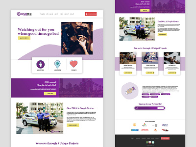Chaplain Watch website branding chaplain charity design health icons nightlife purple ui vector web web design