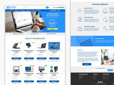 Australian Computer Traders E-commerce Mock Ups blue branding computers design ecommerce figma neto technology ui web web design