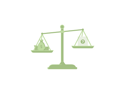 Risk balance branding design green icon illustration money risk scale scales ui ux vector web web design