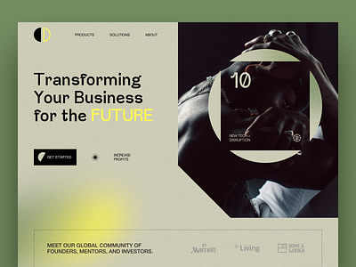 Landing page for business bank interface product service startup ui ux web website