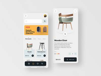 Online Furniture Shop Concept branding design product typography ui ux web website
