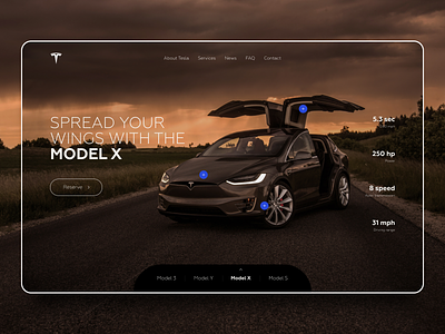 Tesla Concept design minimal product typography ui ux web website