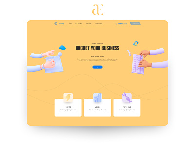 Rocket your business app design minimal typography ui ux web website