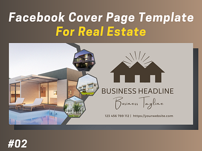 Real Estate Facebook Cover Page Template #02 branding design facebook facebook banner facebook cover graphic design real estate social media