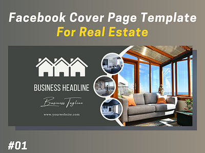 Real Estate Facebook Cover Page Template #01 branding design facebook facebook banner facebook cover graphic design real estate social media