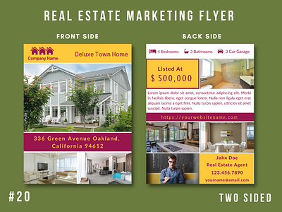 Real Estate Marketing Flyer Template #20 branding design flyer design graphic design marketing printing real estate