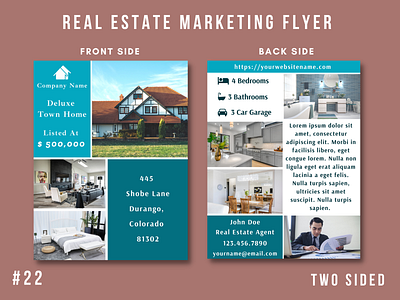 Real Estate Marketing Flyer Template #22 branding design flyer design graphic design marketing real estate