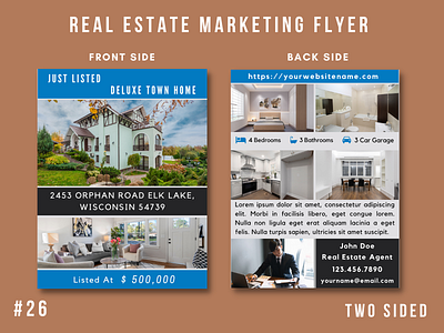 Real Estate Marketing Flyer Template #26 branding design flyer design graphic design marketing real estate