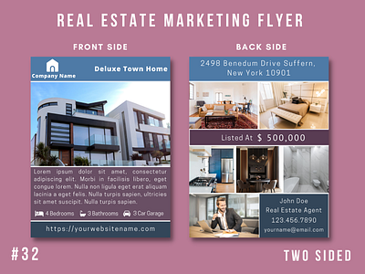 Real Estate Marketing Flyer Template #32 branding design flyer design graphic design marketing real estate