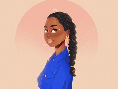 Isolation illustration 5 character character design flat flat illustration hoop earrings illustration melanin portrait portrait illustration procreate