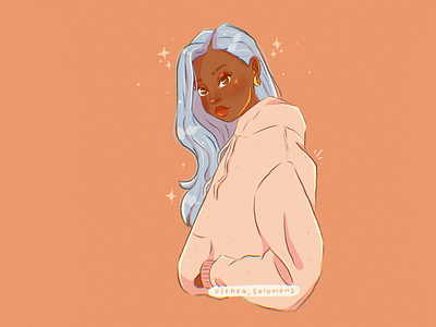 Neutral wear bright hair No2. character character design flat flat illustration illustration melanin portrait