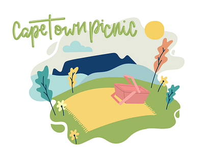 Cape Town Picnic cape town picnic flat illustration hand type illustration picnic typography vector