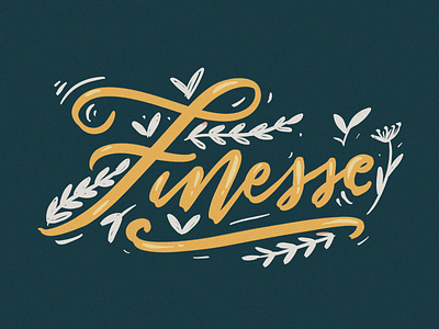 Finesse! calligraphy finesse flat flat illustration hand drawn illustration quote typography vector