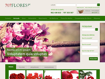 707Flores - New Website e commerce floral flowers online shopping shop valentine