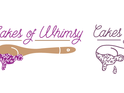 Cakes of Whimsy baking cake illustator logo spoon vector