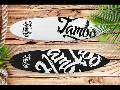 Tambo surfs brand branding calligraphy handlettering logo logotype paddleboard surf typo typography