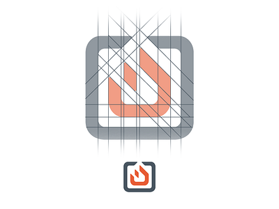 Fireplace Logo Grid brand fire fireplace grey grid icon identity logo orange oven simple stove