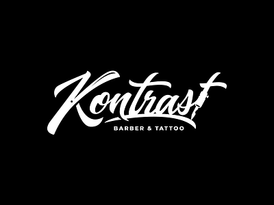 Kontrast barber brand calligraphy contrast corporate identity graphic design handlettering kontrast logo logo design logotype studio tattoo typography
