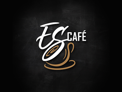 EScafé brand cafe café calligraphy coffee cup graphic design icon logo logo design logotype mark mug typography