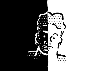 BW 1 black black and white bw character dots face half tone illustration illustrator line art lines man minimal people portrait procreate punk sex cartoon simple ska vector