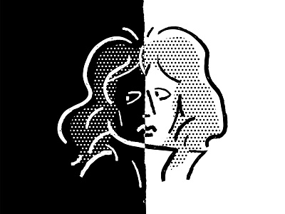 BW 4 black black and white character comic dots face half tone illustration illustrator line art lines look minimal pattern portrait procreate simple ska vector woman