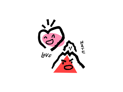 Love & Hate anime cartoon character colorful comic drawing hate heart illustration illustrator love manga minimal mood moods procreate simple sketch vector volcanoe