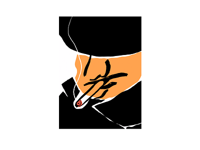 Smoking Gangster character cigarette close up collage comic cut out drawing gangster hand drawn illustration illustrator lines minimal old school painting procreate retro smoking vector vintage