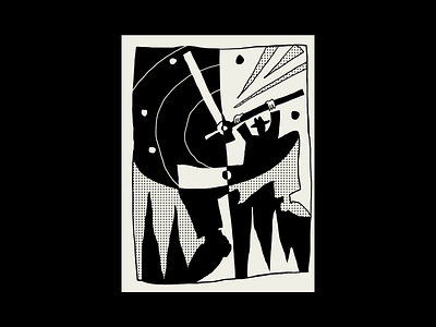 Deadline abstract black and white cartoon character clock cubism cubist deadline editorial illustration gangster halftone illustration illustrator minimal playful poster procreate simple vector weird