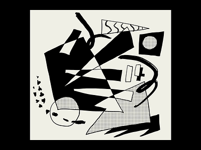 Collide abstract abstract art abstraction black and white brush strokes constructivist cubist halftone illustration illustrator minimal negative space pattern poster poster design procreate shapes simple vector weird