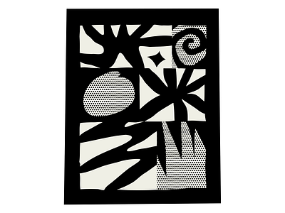 Splat Poster abstract black and white collage cutout halftone illustration illustrator lo fi matisse minimal minimalist pattern pop art poster procreate retro simple vector vintage weird